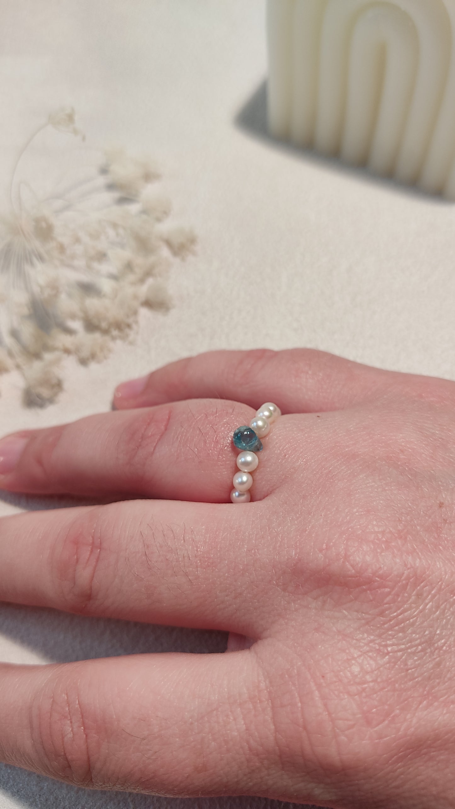 Bague "something blue" apatite carrée