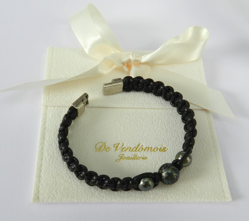 Shamballa Homme 3 Perles de Tahiti